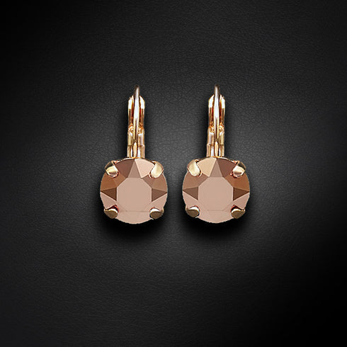 Auskarai "Krāšņums II (Rožių auksas)" su Swarovski™ kristalais